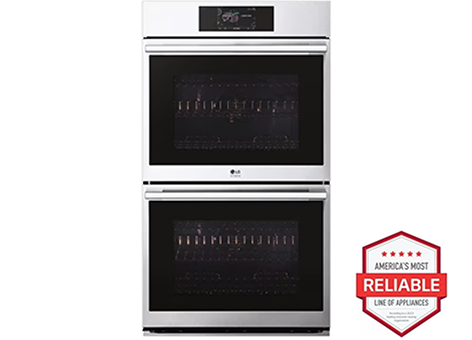 LG STUDIO 9.4 cu. ft. Smart  InstaView® Electric Double Built-In Wall Oven with Air Fry & Steam Sous Vide